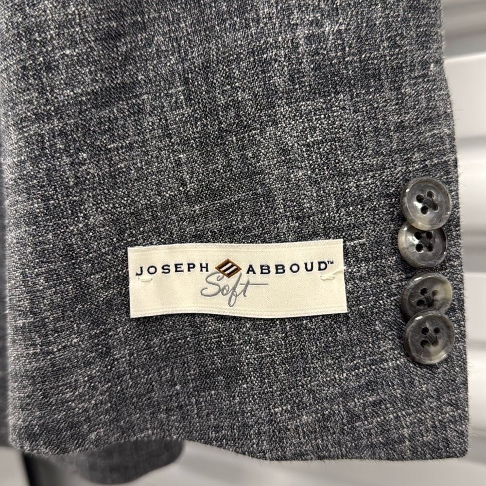 Joseph Abboud Mens Size 40R Blazer Madras Patchwork Grey Sport Coat Jacket - Picture 4 of 10